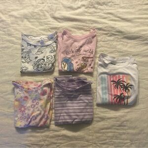 Girls 4T short sleeve Bundle- Purple, Pink, White